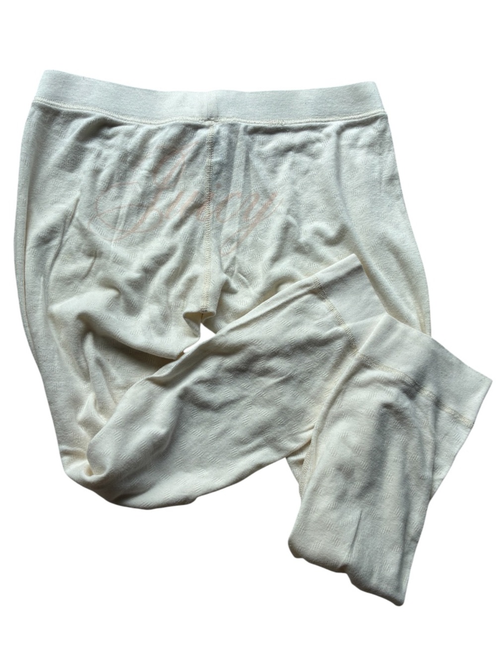 Juicy Couture Women's Vintage y2K Low Rise Cream Cotton Pajama Pants Size XS (P)